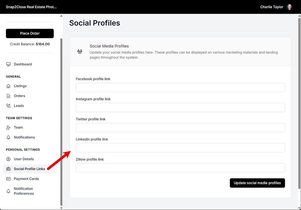 social-profile-links-by-snap2close-real-estate-photography