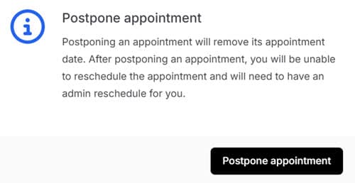 Postponing a real estate photography photoshoot confirmation note