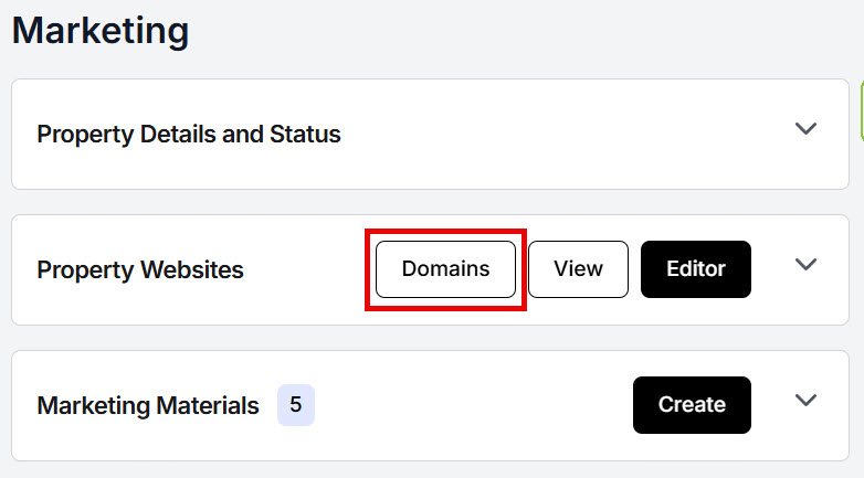 Marketing-Property Website - Domains Button