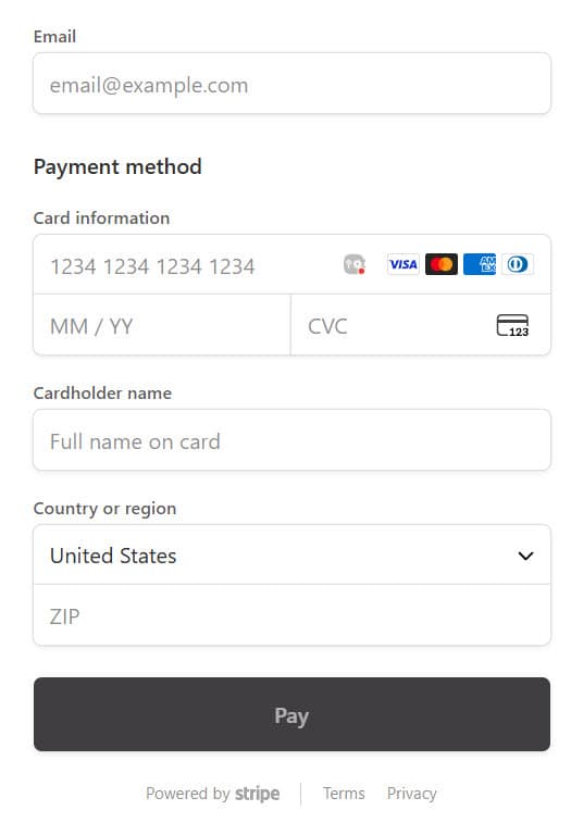 Marketing-Property Website - Credit Card