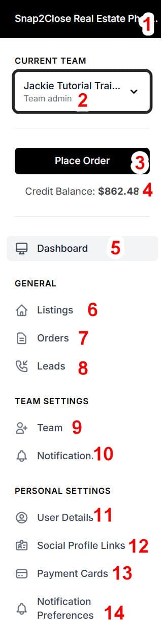 Portal navigation by Snap2Close Real Estate Photography