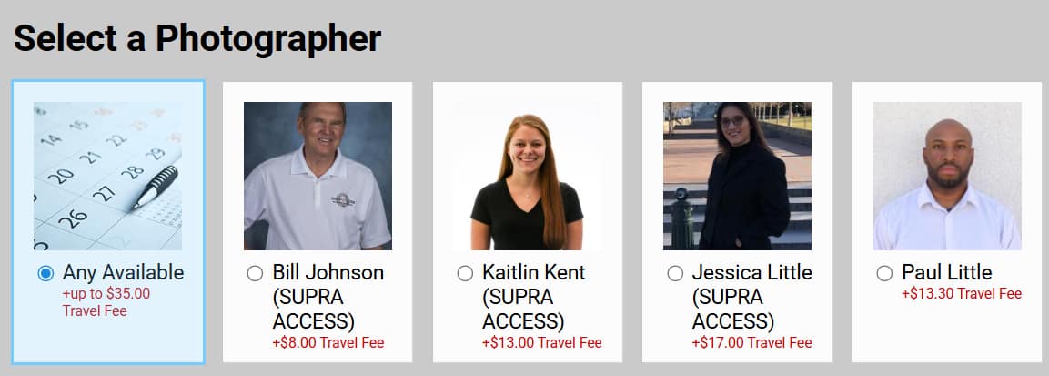 Photographer Travel Fees